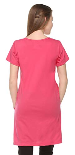 Image of In Love Women's Printed Cotton Plus Size Longline T-Shirt Half Sleeve with Pockets Pack of 2