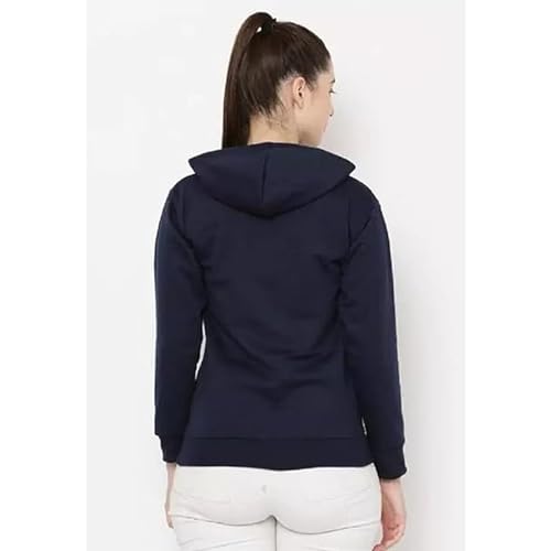 Image of Clotth Theory Women's Cotton Fleece Hooded Neck Sweatshirt | Hoodie Jacket with Kangaroo Pocket