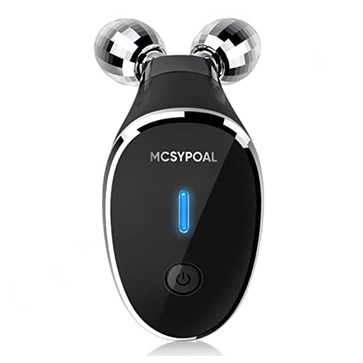 Microcurrent-Facial-Device - Skin Tightening Device, Microcurrent Facial Massager, Face Massager Roller for Face Lift, Wrinkle Removal, Anti Aging, Skin Rejuvenation, Glossy Black