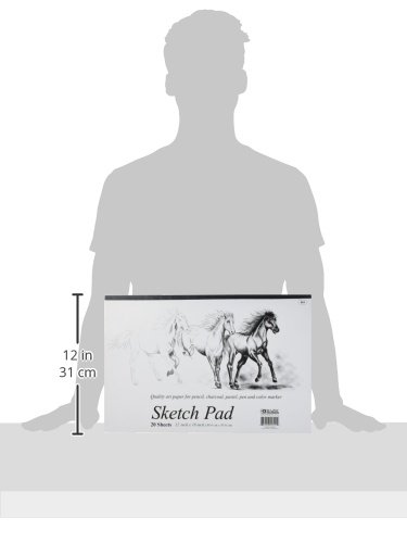 BAZIC Sketch Pad 20 Sheet 18" X 12", White Sketchbook Drawing Pads, Sketching Paper Coloring Book for Artist Beginner Classroom, 1-Pack - Image 2