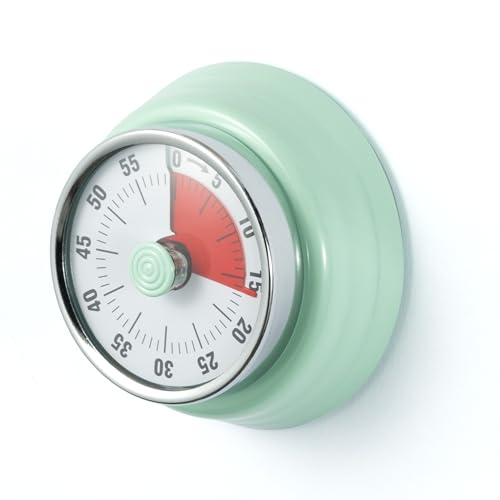 KwonfaiDelil 60-Minute Magnetic Visual Timer, Silent Operation and No Battery Needed, Time Management Tools for Kitchen, Homeschool Desk, Office Meetings & Home Learning Timer (Green)