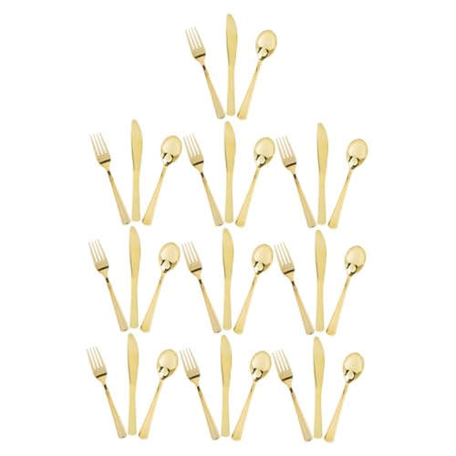 KICHOUSE Plastic Silverware Set Disposable Cutlery Tray Iridescent Silverware Organizer Party Silverware Set One Time Dinnerware