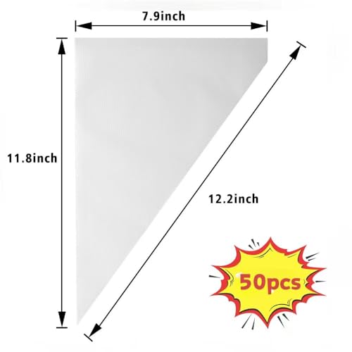 Piping Bags, 50pcs 12 Inch Disposable Anti-Burst Cake Decorating Bags, Non-Slip Pastry Bags for Cakes,Cream Frosting and Cookie Decorating
