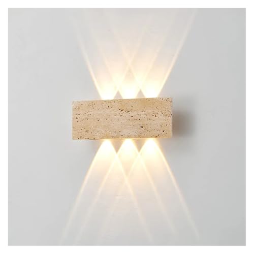 KUNYOS Lampada da parete a LED da giardino in pietra chiara IP65 da esterno impermeabile da comodino retrò applique apparecchio di illuminazione decorazione domestica for interni(32cm-indoor)