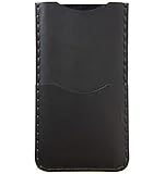  Coque noir pour iPhone 11 Pro MAX, XS MAX, 8 Plus, 7 Plus, 6/6s Plus cuir véritable. Portefeuille avec poche de carte de crédit. Coque étui case cover pochette