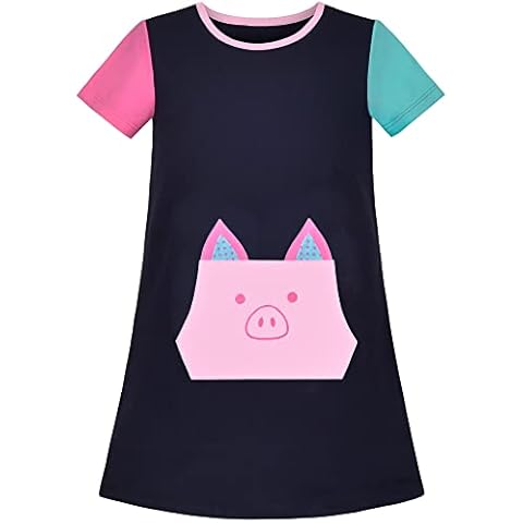 Vestido niña Camiseta Algodón Cerdito Manga Corta Cover