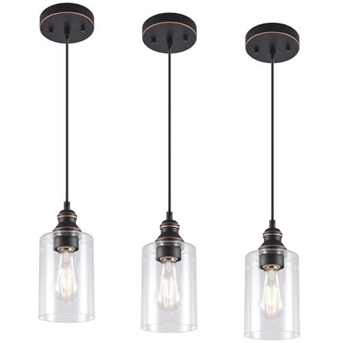 Bronze 3-Pack Adjustable Modern Pendant Lights