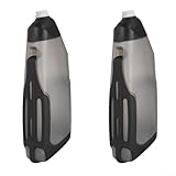 Fahrrad-Trinkflasche, 600 ml, aus lebensmittelechtem PP5, ausgestattet mit verdrehbarem Silikonauslauf und optimiert für Kohlefaser-Käfig-Kompatibilität (2 Stück)