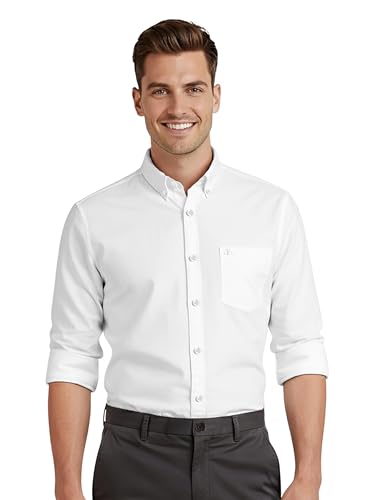 Image of Beyoung Oxford Cotton Shirt for Men | Premium Oxford Fabric | Regular Fit | Button-Down Collar