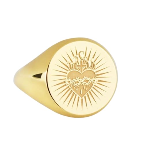 Bague Sacré-Cœur en argent 925 avec finition plaquée or noble
