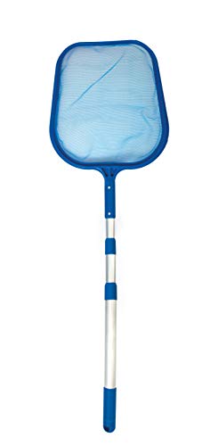 SIQUA Recogehojas Plano de Superficie con pértiga Extensible diseñado para la Recogida de Hojas u Otros residuos de la Superficie de la Piscina.Conexión de Clip