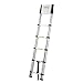 VEVOR 12.5ft Telescoping Ladder, Aluminum Lightweight Multi-Purpose Collapsible Extension, One-Touch Retraction Ladder, Heavy Duty 330LBS Max Capacity with Non-Slip Feet, for Home, Outdoor Work, Loft