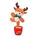 BYNYXI Bambole di Natale Elettrica Danza con Luci Peluche Peluche Danzante Pinguino Danzante Rotante Alce Albero di Natale A Batteria Giocattolo Bambola Bambole Bambini