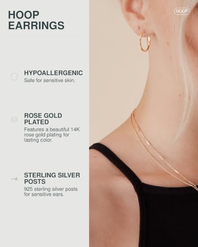 Image of PAVOI Gold Hoop Earrings for Women, 14K Gold Plated Paddle-Back Hoops