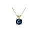 1,02–1.32 cts de 6 mm AAA Coussin Topaze Bleu Londres Solitaire Pendentif parchemin en or jaune 14 K