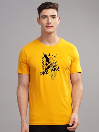 Image of ADRO Men's Cotton Comfort Fit Anime T Shirt - Premium Printed Haikyuu Tshirt - Perfect for Haikyuu Fans Print and Comfortable Fit T-Shirt