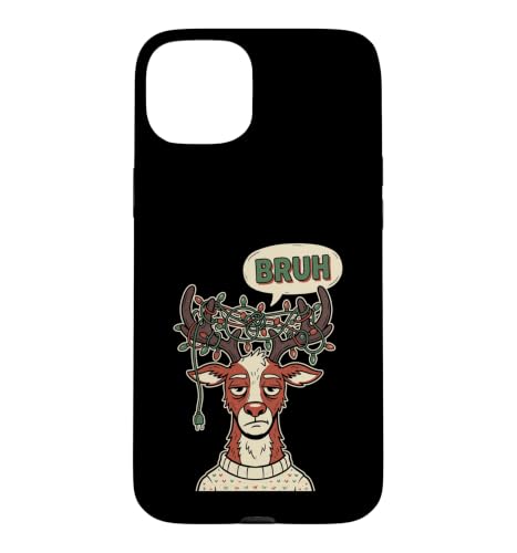 Bruh Tangled Reindeer Christmas Lights Funny Holiday �X�}�z�P�[�X iPhone 15 Plus �p