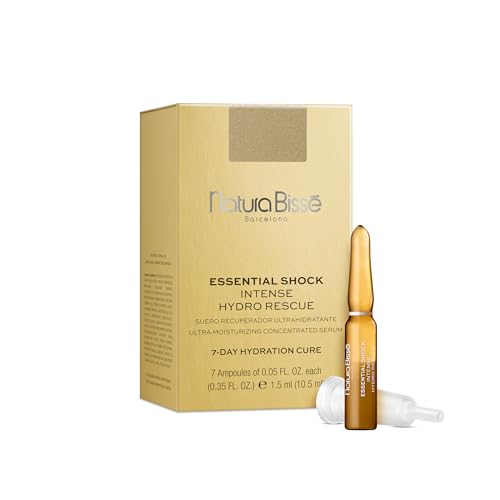 Natura Bissé Essential Shock Intense Hydro Rescue | Sérum Reparador Hidratante con AquaMagnet, Niacinamida, Aloe Vera, Pantenol y Vitamina E | 7 Ampollas de 1.5 ml