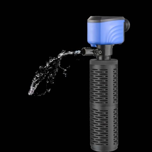 Image of Fish Tank Filter - Silent Internal Aquarium Filter for Clean Water, Air Pump, and Waves - Biochemical Filtration for Healthy Fish and Turtles (25W-1700L /H, Black)