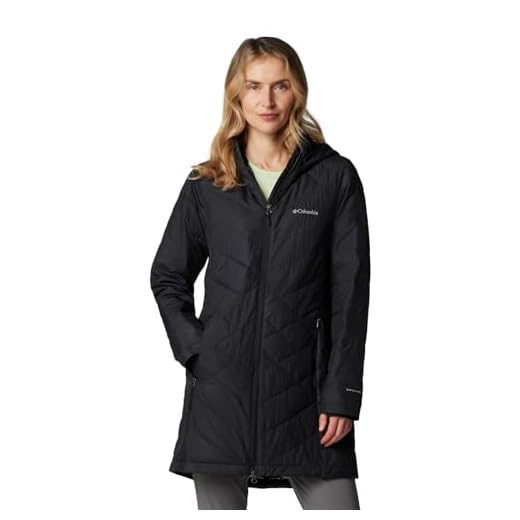 Columbia Women's Plus Size Heavenly Long Hooded Jacket, Black, 2X