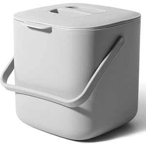 Small Compost Bin Kitchen – 1 Gallon Countertop Compost Bin with Lid, Indoor Compost Bins with Inner Sieve, Food Waste Bin for Kitchen Compost, Kitchen Food Scrap Pail Bucket