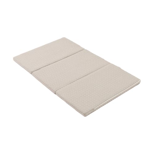 ヤマソロ ベビーマット マットレス 3つ折り 敷き布団 お昼寝布団 保温イブル 接触冷感 綿100% 120×70 イブルグレージュ 81-200