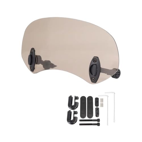 Déflecteur saute-vent de moto réglable café clair extension pince