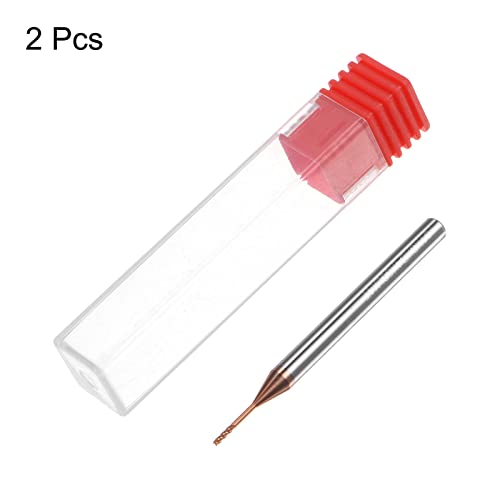 Image of HARFINGTON 2pcs Square Nose End Mill 4mm Shank 1mm x 8mm AlTiSin Coated Solid Carbide Long Reach Extended Neck 4 Flutes CNC Router Bit Milling Cutter for Stainless Steel Hardened Steel