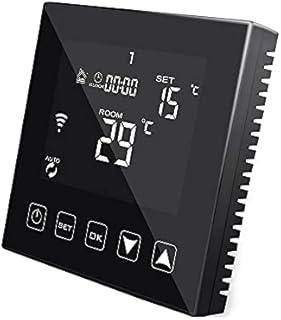 KETOTEK Smart WiFi Thermostat for Water Underfloor Heating 3A Alexa/Google Assistant Compatible, Programmable Room Thermostat Black, Water Under Floor Heating Controller Tuya Smart Life App