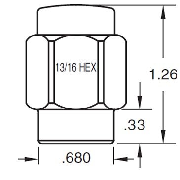 Short Mag Style Lug Nut 1/2" with Standard Washer Set of 20 Pieces