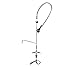T&S Brass B-0113-A06-B08C Easy Install Pre-Rinse Single Hole Base, 6" Add-On Faucet, 18" Flex Lines, Wall Bracket