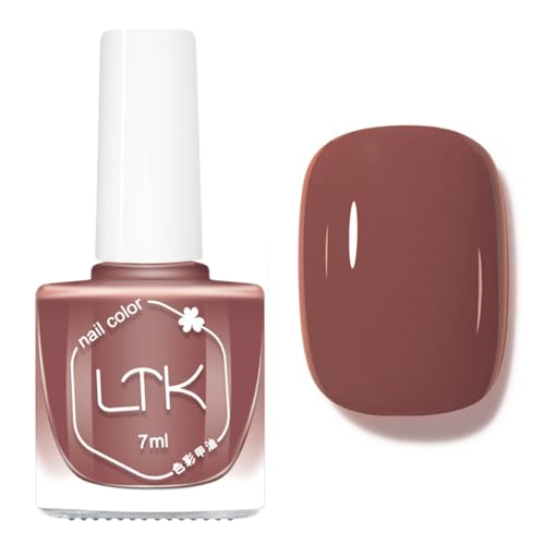 Nude Pink Nail Polish - Dusty Pink Nail Varnish - Dark Pink Nail Varnish - pink Brown Nail Polish Quick Dry No Need Uv Lamp - Long Lasting Polish for Women Nail Art Manicure Decorations