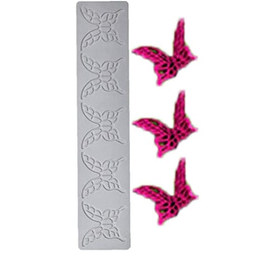 バタフライの形 ケーキ フォンダン型 エンボス加工 マット チョコレート型 再利用可能 レース シリコーン型 ケーキ装飾用