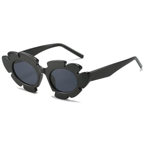 Lunettes œil de chat anti-éblouissement UV400 au design fleur rétro et tendance