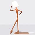 HROOME Cute Cool Floor Lamp for Living Room Bedroom Office Farmhouse - Corner Decorative Standing Reading Light Wood Swing Arm Design Gift for Kids/Boys/Girls Room, Dorm - Bulb Included (Walnut-M)