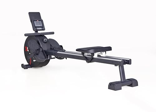 XS Sports R280 Home Rowing Machine-Aluminium Rail with 16 Level Inner Magnetic Adjustable Resistance - LCD Computer with Tablet Holder - Advanced Ultra Quiet Driving Belt- Indoor Fitness Rower