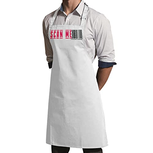 Tablier cuisine blanc code barre scan me une id&eacute;e cadeau originale