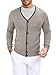 TUREFACE Purple Cardigan Sweater for Men V Neck Button Down Casual Long Sleeve Knitted Sweater Fall Clothes