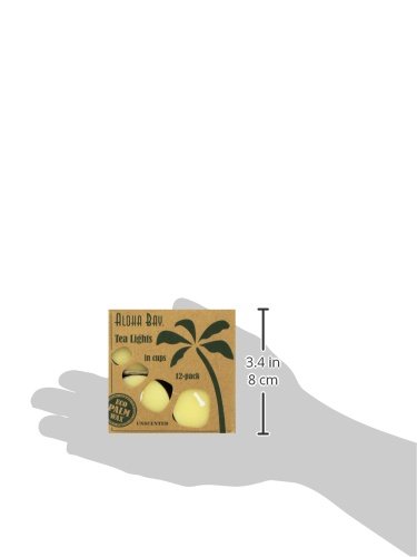 Miniatura 5 de Aloha Bay - Velas de té con soporte de aluminio color crema 12 unidades Crema