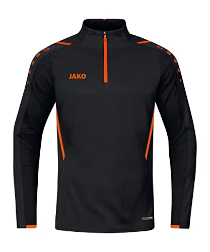 JAKO Herren Ziptop Challenge, Schwarz/Neonorange, 3XL