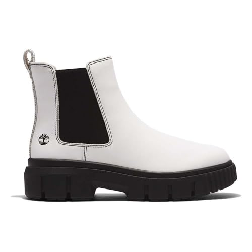 Timberland Timberland Women's Greyfield Chelsea Boot, White Full-Grain, 8.5 Medium