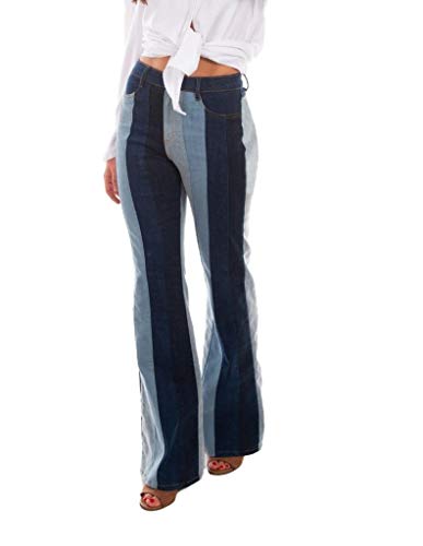 Scully Western Denim Jeans Womens Multi Panel Flare Blue F0_HC689