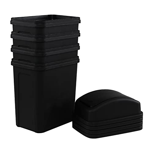 Caneca de basura rectangular 7 L negra, pack de 4 miniatura 6