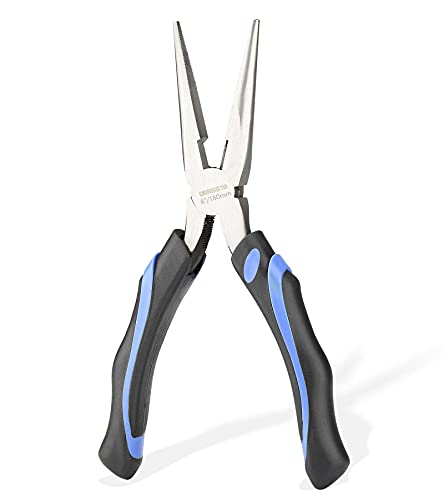 URASISTO 15 2 cm lange Spitzzange mit Seitenschneider und robuster Nickel-Chrom-Stahlkonstruktion