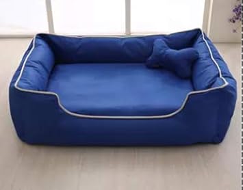 Gorgeous Quilted Reversible Ultra Soft Dual Sofa-Style Dog Bed with One Extra Pillow Blue-Small