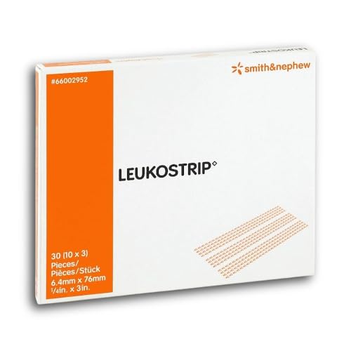 LEUKOSTRIP ◊ Tiras de Costura para heridas (6,4 x 76 mm) 10 x 3 Tiras