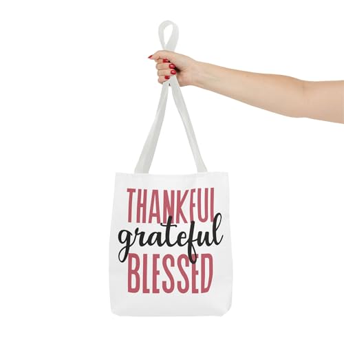 Thankful Grateful Blessed Tote Bag, Reusable Grocery Bag, Eco-Friendly, Motivational Quote Bag3
