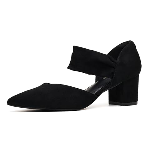 Women's Pumps Closed Toe Low Chunky Heels Dress Shoes for Women Comfortable Dressy Party Wedding Bridal Shoes