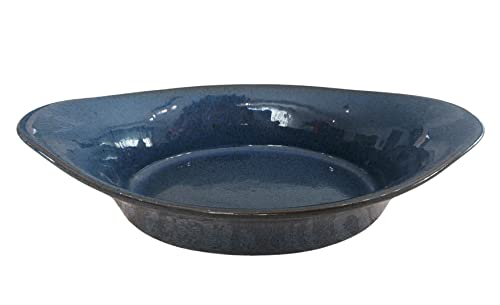PintoCer - Saladier en céramique de grès, 25,5 cm x 14,5 cm x 5 cm, bol à salade, couleur : bleu Cover