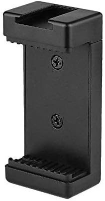 DigiTecholic (DT-S700) Phone Tripod Mount with Cold Shoe Mount for Microphone LED Light with 1/4'' Tripod Screw Compatible with All Smartphones for Vlogging Accessories | Tripod Mount Holder (Black)